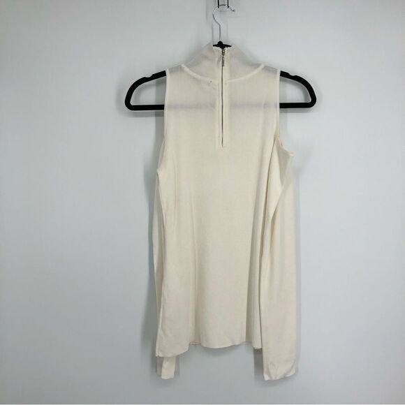 White House Black Market Cold-Shoulder Mock Neck Sweater White Size Medium - Picture 9 of 9